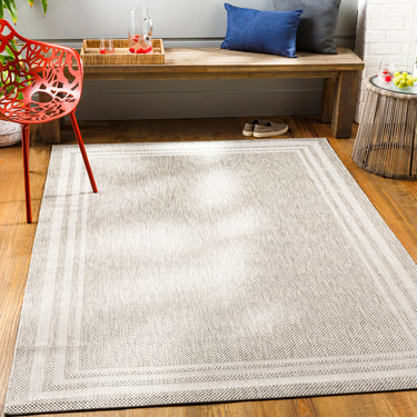 Eagean Akriti Modern Grey Outdoor Rug Washable Garden & Patio Rug