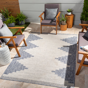 Eagean Rubal Blue Outdoor Rug Washable Garden & Patio Rug