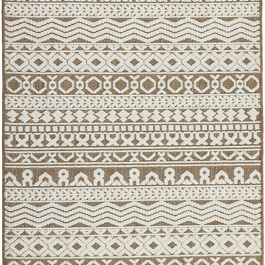 Origins Atlas Graphic Tribal Brown Indoor Outdoor Geometric Textured Striped Rug