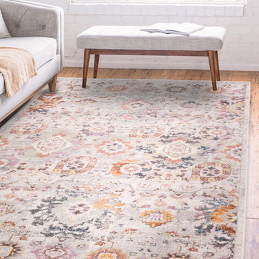 Flores Mina FR02 Traditional Floral Vintage Rug in Multi