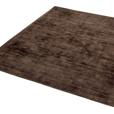 Blade Plain Silky Viscose Soft Shiny Rug Runner in Chocolate Brown