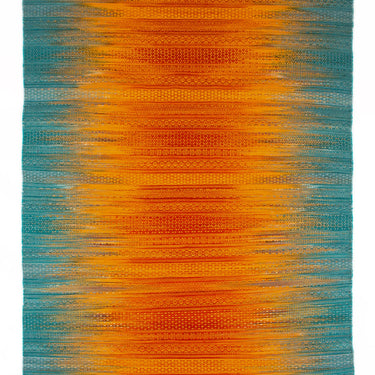 Fusion Knotted Fringed Multicolour Wool Traditional Geometric Textured Rug 200x290 cm