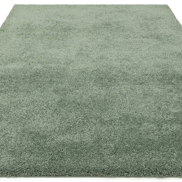 Asiatic London Atlas Thick Pile Sage Green Polypropylene Shaggy Textured Rug