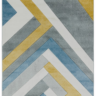 Sketch SK09 Linear Geometric Hand Carved Rug in Grey Ochre Multicolours
