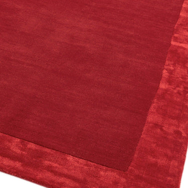 Ascot Modern Plain Hand Woven Wool Viscose Bordered Red Rug