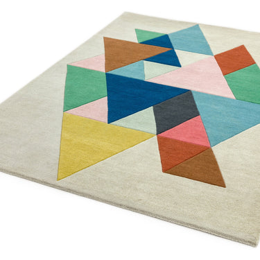 Reef Triangles RF18 Geometric Pattern Hand Tufted Rug in Multicolours