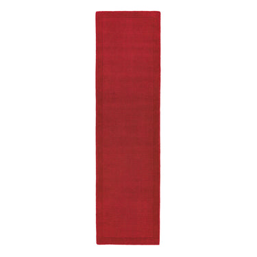 York 100% Wool Rug Hand Made Modern Plain Bordered Rug in Poppie Red
