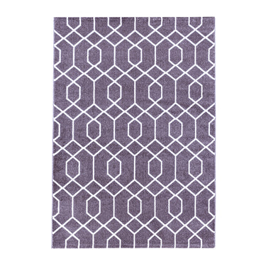 Efor New Design Purple Jute Polypropylene Geometric Rug