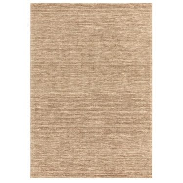 Hazy Honey Beige Natural Soft Blend Striped Hand-Woven Wool Cotton Textured Rug