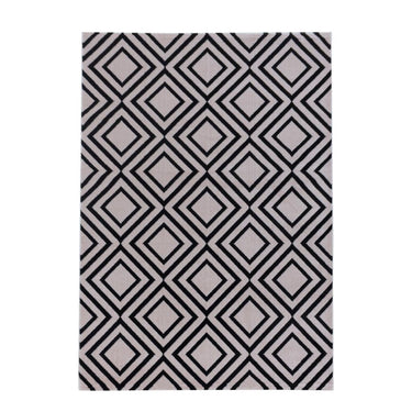 Modern Costa 3525 Sleek Geometric Diamond Pattern Pink Rug