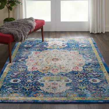 Nourison Ankara Vintage Antique Traditional ANR03 Rug in Blue