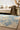 Oren Blue and Cream Soft Silky Modern Abstract Rug