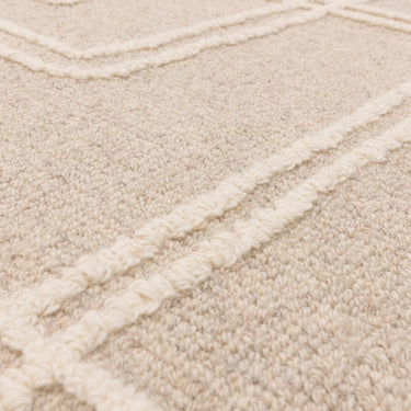 Ada Hand Woven Rug Bohomian Modern Geometric Pure Natural Undyed Wool Sand Beige Rug