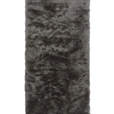 Asiatic London Whisper Silky Shiny High Pile Graphite Shaggy Textured Plush Rug - Runner 65x135 cm (2'1"x4'5")