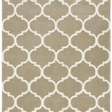 Albany Ogee Traditional Morroccan Trellis Design Hand Tufted Wool Rug in Camel