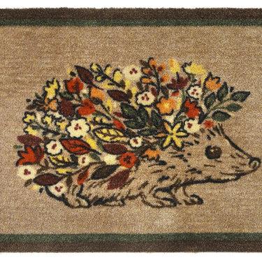 My Nylon Pattern Hedgehog Washable Non-Slip Floral Bordered Rug 50x75 cm