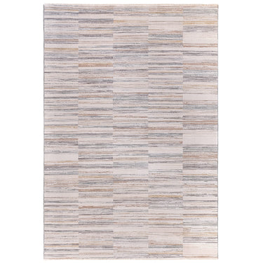 Asiatic London Anders AN09 Charm Linear Soft Shimmer Grey Natural Abstract Geometric Textured Striped Rug
