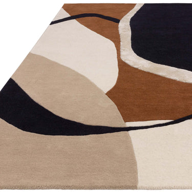 Matrix Signature Tufted Soft Silky Rust Wool Viscose Abstract Geometric Rug