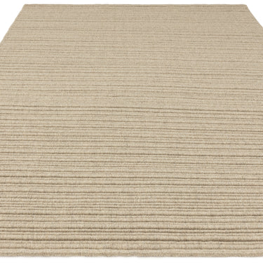 Ravine Hand Made Wool Plain Ribbed Texture Sand Beige Rug