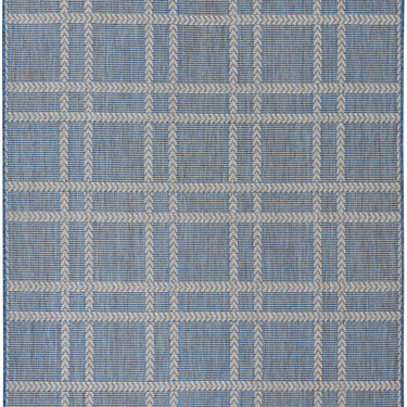 Horizon Grid HOZ04 Pattern Patio Navy Blue Indoor Outdoor Polypropylene Geometric Rug