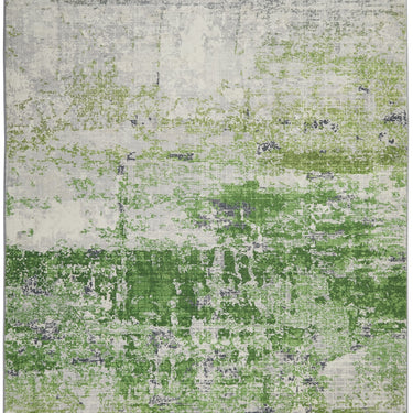 Consept Looms Lux LUX08 Machine Ivory Green Washable Non-Slip Abstract Geometric Rug