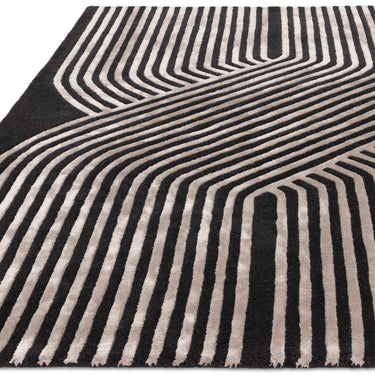 Asiatic London Matrix Solstice MAX99 Viscosesoft Silky Grey Hand-Carved Wool Abstract Rug