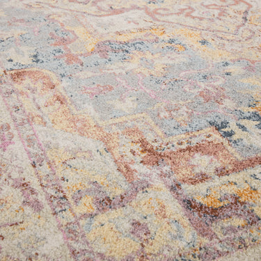 Flores Azin FR01 Traditional Bordered Elegant Medallion Rug in Multi