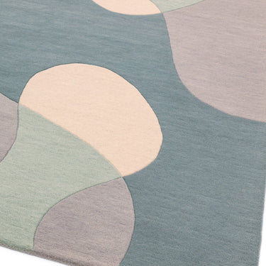Asiatic London Matrix Arc MAX56 Sky Retro Tufted Multi Wool Geometric Textured Rug