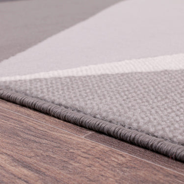 Modern Poly Diamond Geometric Rug in Grey Ochre