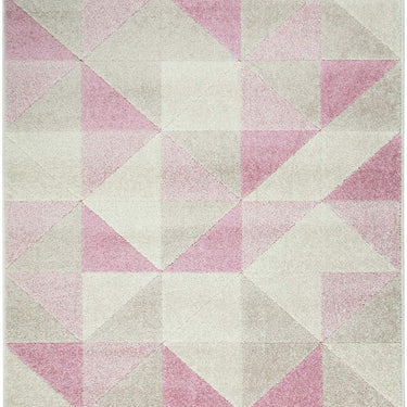 Urban Blush Pink Geometric Triangle Pattern Rug 100x150 cm