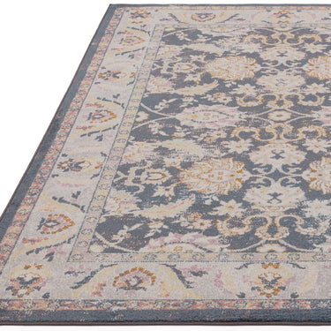 Flores Farah FR07 Traditional Classic Bordered Persian Floral Vintage Rug in Multi