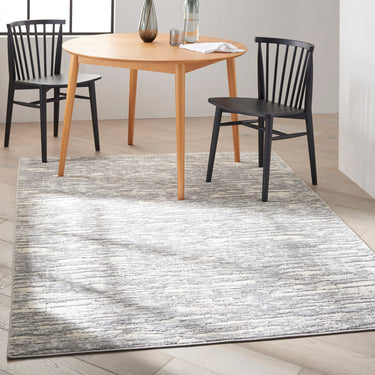 Calvin Enchanting ECH03 Grey Beige Polypropylene Abstract Modern Rug - Large 160x221 cm (5'3"x7'3")