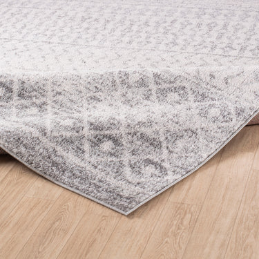 Elaziz Geometric Global Skandi Grey & White Rug