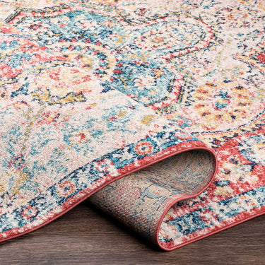 Elaziz Vintage Traditional Boho Oriental Pink, Rose & Navy Rug
