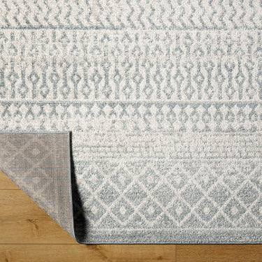 Elaziz Vintage Traditional Boho Skandi Oriental Grey, Ivory & Blue Rug