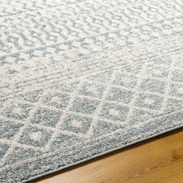 Elaziz Vintage Traditional Boho Skandi Oriental Grey, Ivory & Blue Rug