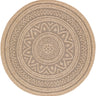 Encore Cottage Round Outdoor Beige, Tan & Black Rug - Design ENC2302 - Round 100x100 cm (3'3'' x 3'3'')