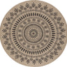 Encore Cottage Round Outdoor Beige, Tan & Black Rug - Design ENC2304 - Round 100x100 cm (3'3'' x 3'3'')