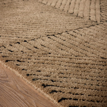 Origins Squared Tufted Sand Beige Wool Geometric Textured Striped Rug