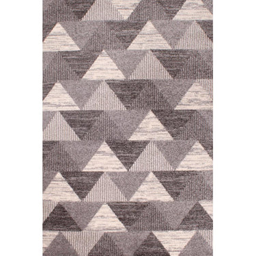Spirit Triangle Geometric Modern Rug in Grey, Black, Red and Ochre Teal