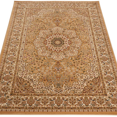 Consept Looms Grand Heritage GH101 Medallion Million Point Classic Beige Cream Polypropylene Persian Oriental Rug