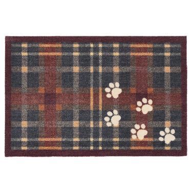Howler and Scratch Pet Plaid Paws Washable Non-Slip Tartan Doormat