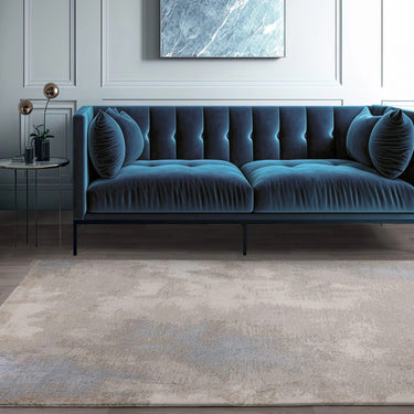 Asiatic London Stellar ST05 Painterly Marbled Blue Polypropylene Abstract Textured Rug