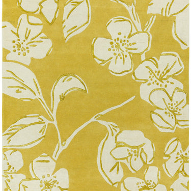 Matrix MAX15 Devore Contemporary Silky Tufted Yellow Wool Viscose Abstract Geometric Rug