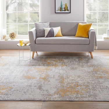 Rossa ROS03 Modern Abstract Rug in Silver Gold