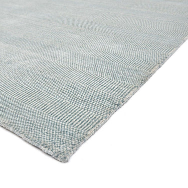 Asiatic London Darcy Stone Blue Striped Luxury By Katherine Hand-Woven Wool Viscose Geometric Rug
