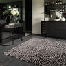 Coral 3D Effect Gunmetal Black Handmade Wool Viscose Abstract Rug - Medium 120x180 cm (4'x6')