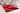 3D Wave Silky Living Shaggy Geometric Textured Rug - Red