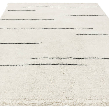 Asiatic London Azera Dash Tribal Design Cream White Washable Wool Shaggy Berber Rug