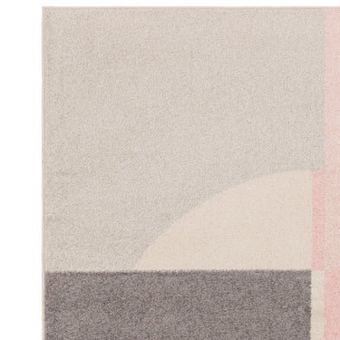 Muse Mu21 Modern Circle Geometric Pattern Pink Oblong Rug
